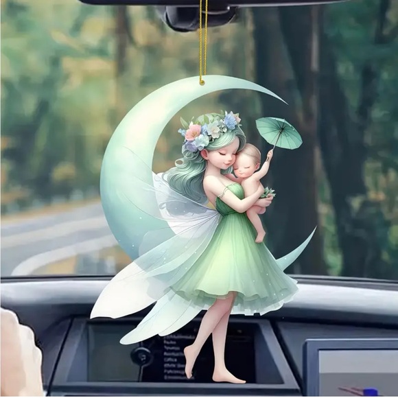 Enchanting Mother Fairy with Child Pendant Ornament (Baby Shower Gift) - Picture 5 of 6